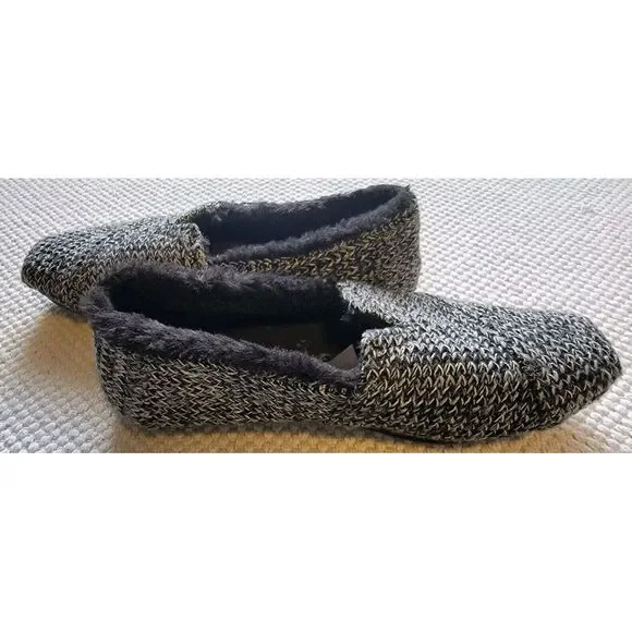 WOMENS TOMS SIZE 9.5 GRAY/BLACK FLANNEL‎ ALPARGATA SLIP ON SHOES FLATS - Picture 5 of 7